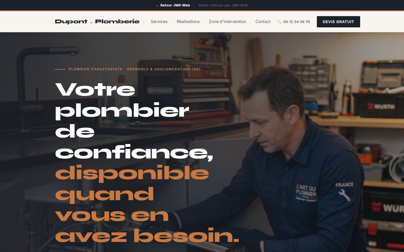 Aperçu du site de démonstration plombier à Grenoble